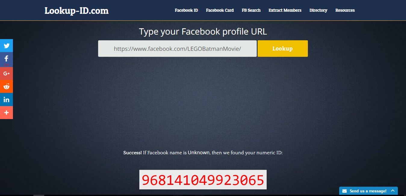 Lookup ID page